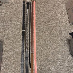 Bundle of 5 Belts - Black, Brown, Coral & Patterned - Target